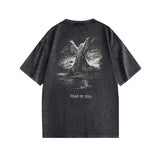 Fog Essentials T Shirts Spring and Summer FOG Joint Series Washing Water Crew Neck Short Sleeves