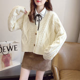 Women Knitted Cardigan Loose Leisure Short Sweater