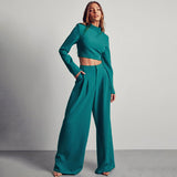 Women Co-Ords Autumn and Winter Fashion Women's Wear Sweatshirt Wide-Leg Pants