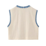 Women Vest Casual Vest Embroidery