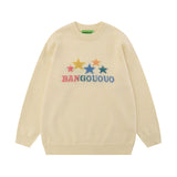Women Sweater Cartoon Graffiti Gradient Loose Knit