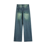 Men Jeans Spray Painting Loose Casual Scratch