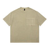 Men T-Shirt Distressed Loose Solid Color