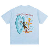Unisex T Shirt Hip Hop Cartoon Print Short Sleeve