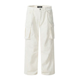 Men Jeans Multi-Pocket Cargo Pants Loose Casual