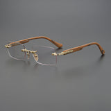 CHH Chrome Hearts Glasses Frameless Business Niche Square Glasses Frame Punching