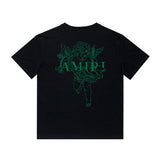 Amiri T Shirt Angel Sketch Printed Casual Hip Hop Short Sleeve T-shirt