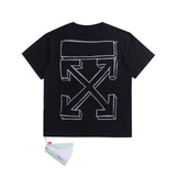 Ow T Shirts Sketch Line Three-Dimensional Arrow Print Men