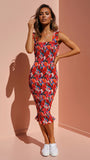 Women Dress Art Floral Tight Dress