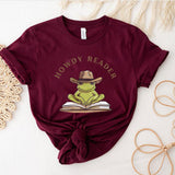 Retro Howdy Reader Frog Shirts Country Bookish Shirt