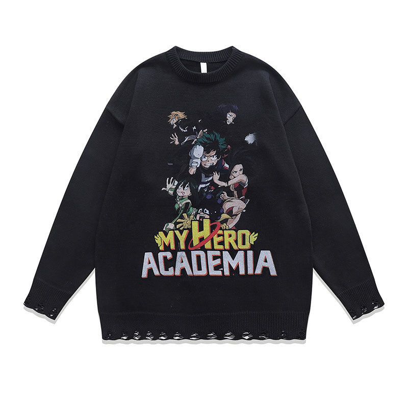 Women Sweater Vintage Cartoon Anime Lazy Style Knitted Sweater