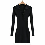 Women Dresses Slim Fit Knit One-Piece Top and Skirt