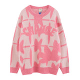 Women Sweater Sweet Cool Contrast Color Soft Knitted Sweater