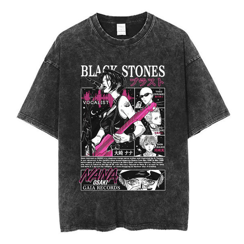 Japanese Manga Black Stones Nana Osaki Vintage Washed Tee