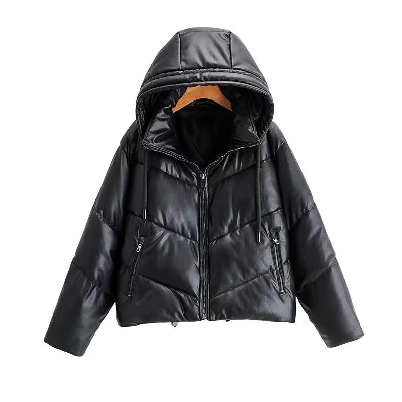 Women Cotton Coat Winter Loose Thickening Keep Warm Leather Coat