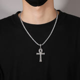 Jewelry Hip Hop Vintage Anhe Cross Pendant Copper Zircon Crosses Spectrum St. Valentine's