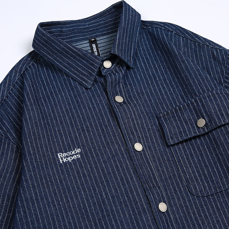 Unisex Shirt Vintage Loose Denim Jacket