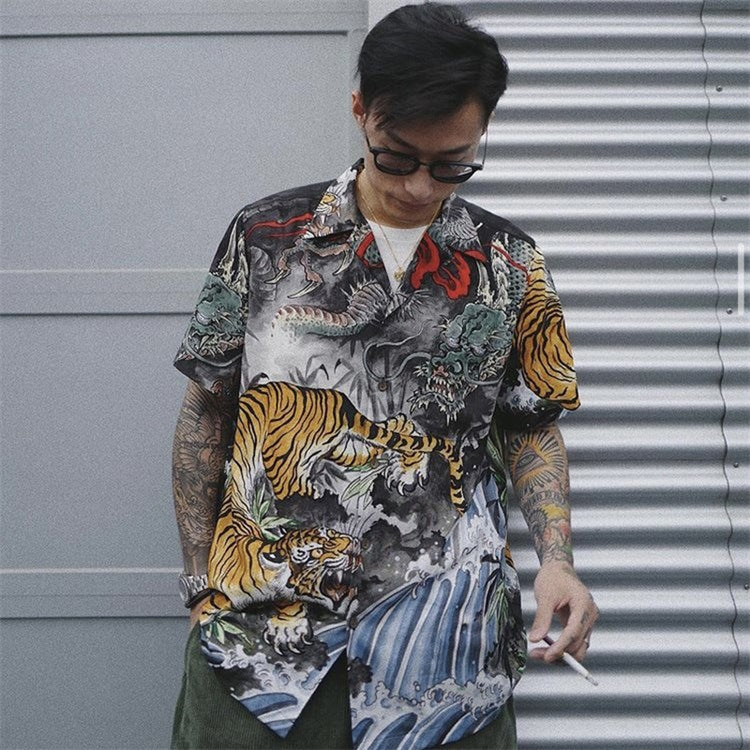 GUILTYPARTIES TIGER Shirts Dragon and Tiger Fight