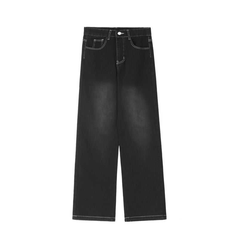 Men Jeans Embroidered Loose Trousers