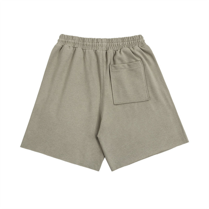 Men Shorts Embroidered Cotton Loose Summer Frayed Sports