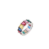 Rings Copper Zircon Ring Rectangle Zircon Ring St. Valentine's Spectrum