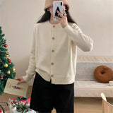 Women Knitted Diamond Cropped Sweater Coat