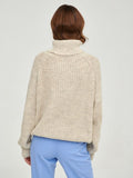 Women Work Business Casual Sweats Knitted Loose Turtleneck Thick Sweater