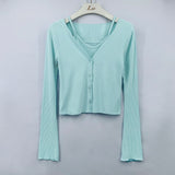 Women Vest Suspenders Vest Jacket Two-Piece Set