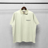 Fog Fear Of God Essentials T Shirt Double Line Polo Shirt Reflective Letter Short Sleeve Loose Couple