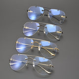 CHH Chrome Hearts Glasses Versatile Frameless Double Beam Ultra Light Toad Myopia Glasses Frame