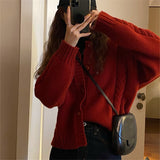 Women Knitted Cardigan Loose Knitted Cardigan Sweater