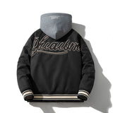 Mens Vintage Jackets Autumn and Winter PU Leather Baseball Uniform