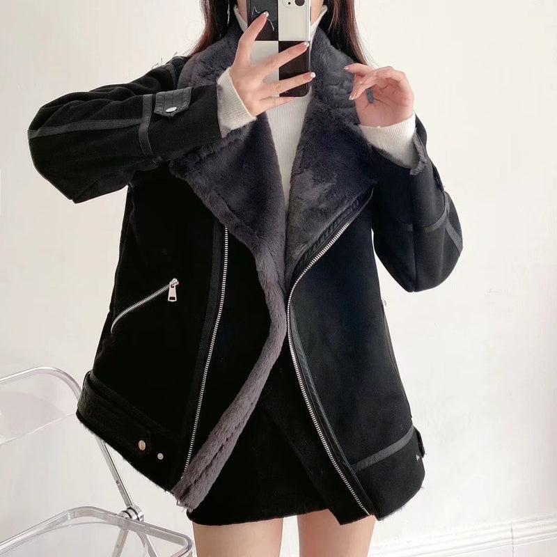 Women Cotton Coat Suede Jacket