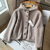 Women Cotton Coat College Wind Windproof Polar Fleece Casual Loose