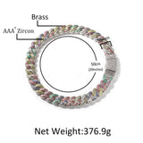 Jewelry 20mm Colorful Luminous Cuban Chain Copper with Zircon Spectrum St. Valentine's