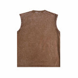 Purple Brand Distressed Tank T Shirts Distressed Sleeveless T-shirt Vest