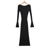 Women Dresses Bell Sleeve Dress Fishtail