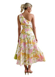 Women Dress plus Size Sloping Shoulder Dress