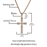 Jewelry Pendant Real Gold Copper Plated Zircon Cross Necklace Crosses Spectrum