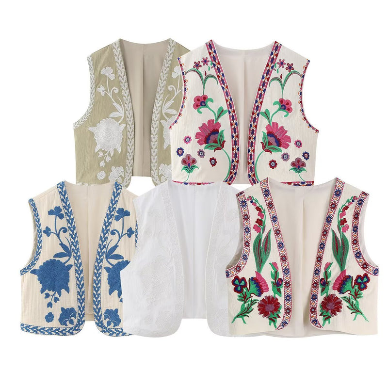 Women Vest Casual Vest Embroidery