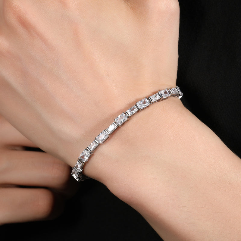 Bracelet Hip Hop Jewelry Copper Set 5A Zircon Tennis Chain Emerald Royalty Spectrum St. Valentine's