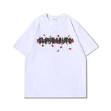 Men T-Shirt Cross Rose Print Distressed