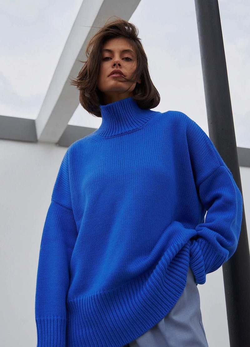 Women Work Business Casual Sweats Loose Casual Sweater Turtleneck Sweater