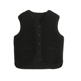 Women Vest Lambswool Casual Multicolor