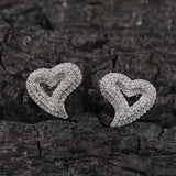 Earrings Zircon Hollow Love Stud Earrings St. Valentine's Spectrum