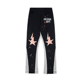 Gallery Dept Sweatpants Hand-painted splashed ink letter patch splicing casual trousers