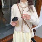 Women Knitted Cardigan Vintage Loose Sweater