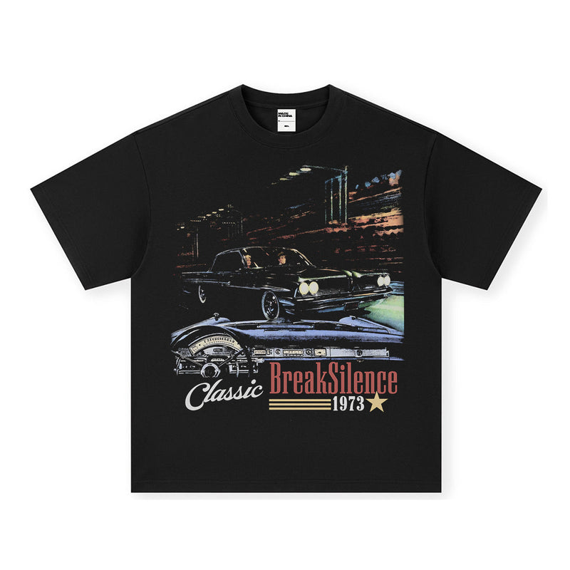 Vintage T-shirts printed short-sleeved t-shirts washed and old