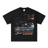 Vintage T-shirts printed short-sleeved t-shirts washed and old