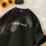 Men T Shirt Heavy Suede Summer Retro Easy Matching